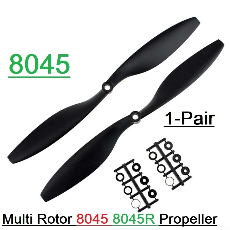 1Pair 8045 & 8045R 8x4.5 Inch Nylon Drone Propeller Blades