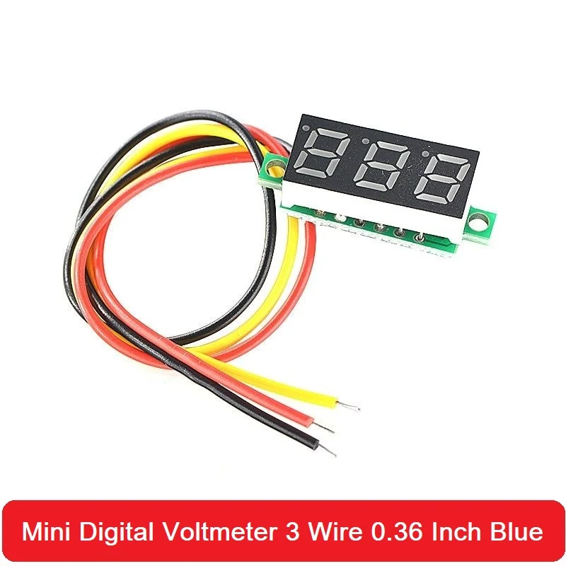 Blue LED DC Voltmeter 0.36 Inch 3-Wire 0-100V Digital Display