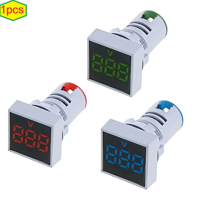 Buy 22mm Square Digital AC Volt Meter 12–500V LED Display