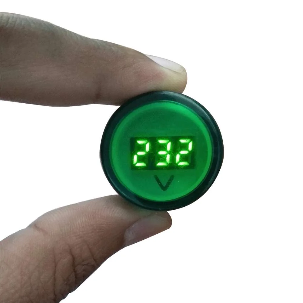 Buy 22mm Round AC Digital Volt Meter 60–500V LED Display