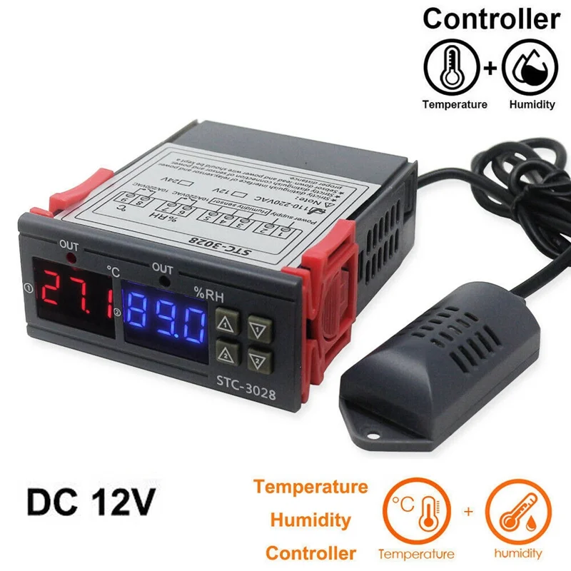 STC3028 Temperature Humidity Controller AC 220V 10A Dual Display