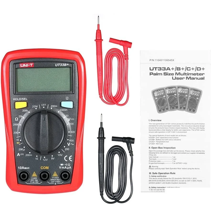 Buy UNI-T UT33B+ LCD Digital Multimeter AC DC Volt Amp Ohm