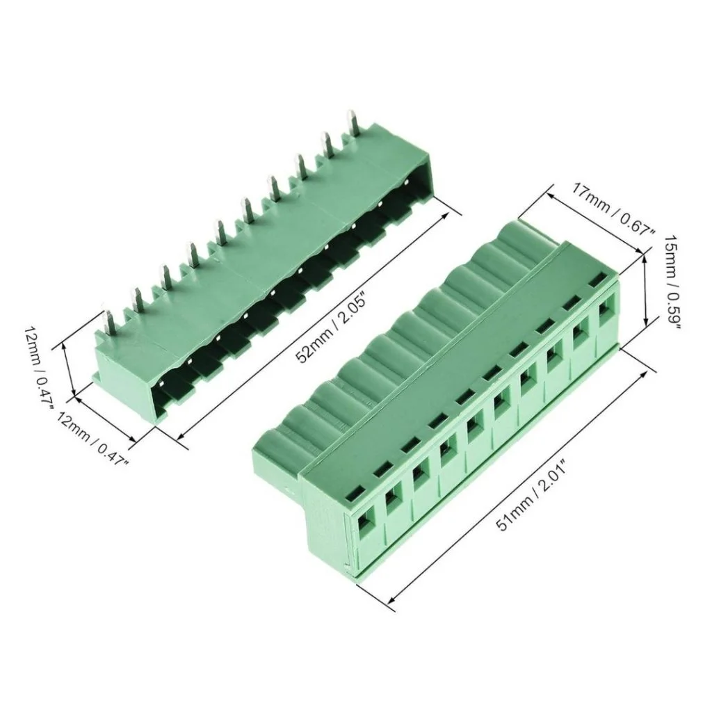 Buy 10 Pin Right Angle Terminal Block Male Female Plug