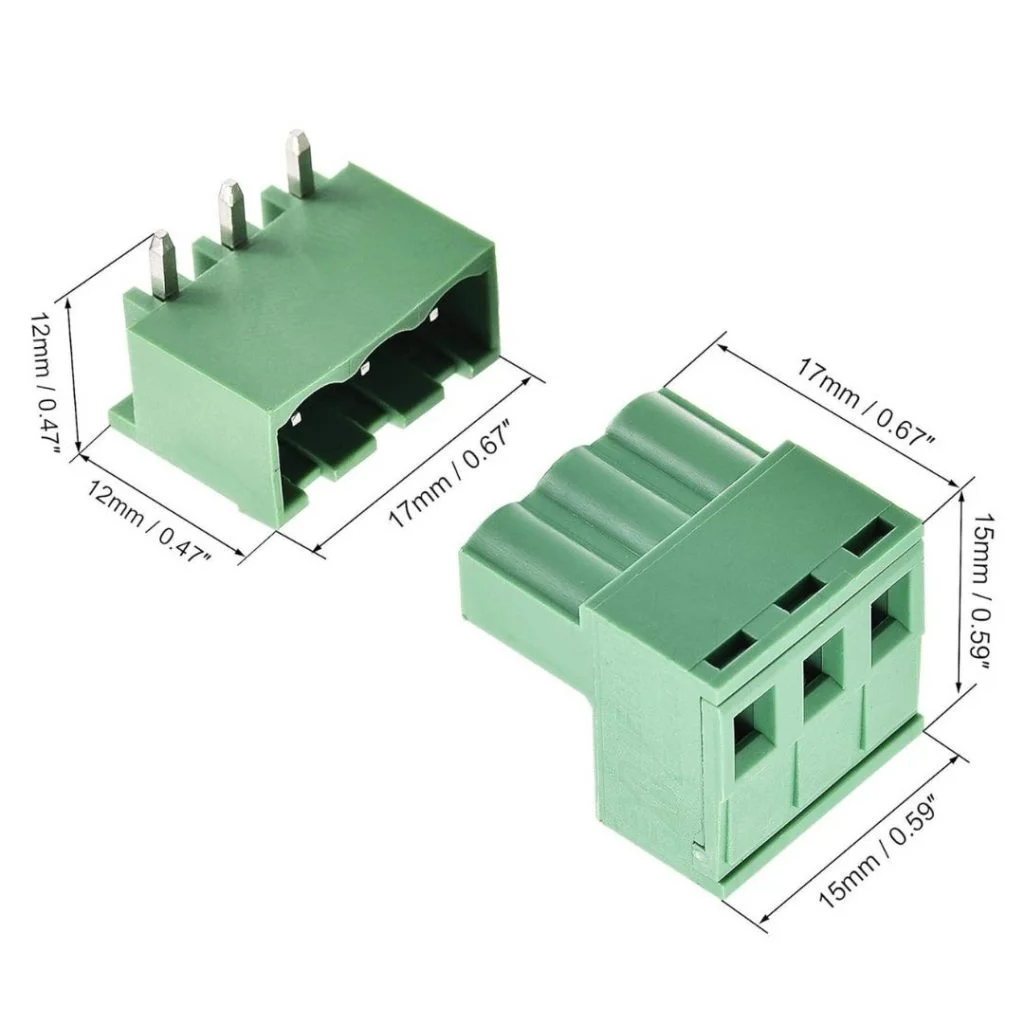 Buy 3 Pin Right Angle Terminal Block Male Female Plug