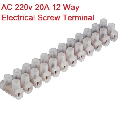 Buy 12 Way 20A Cable Connector Screw Terminal Block 220V