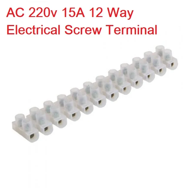 Buy 12 Way 15A Cable Connector Screw Terminal Strip 220V