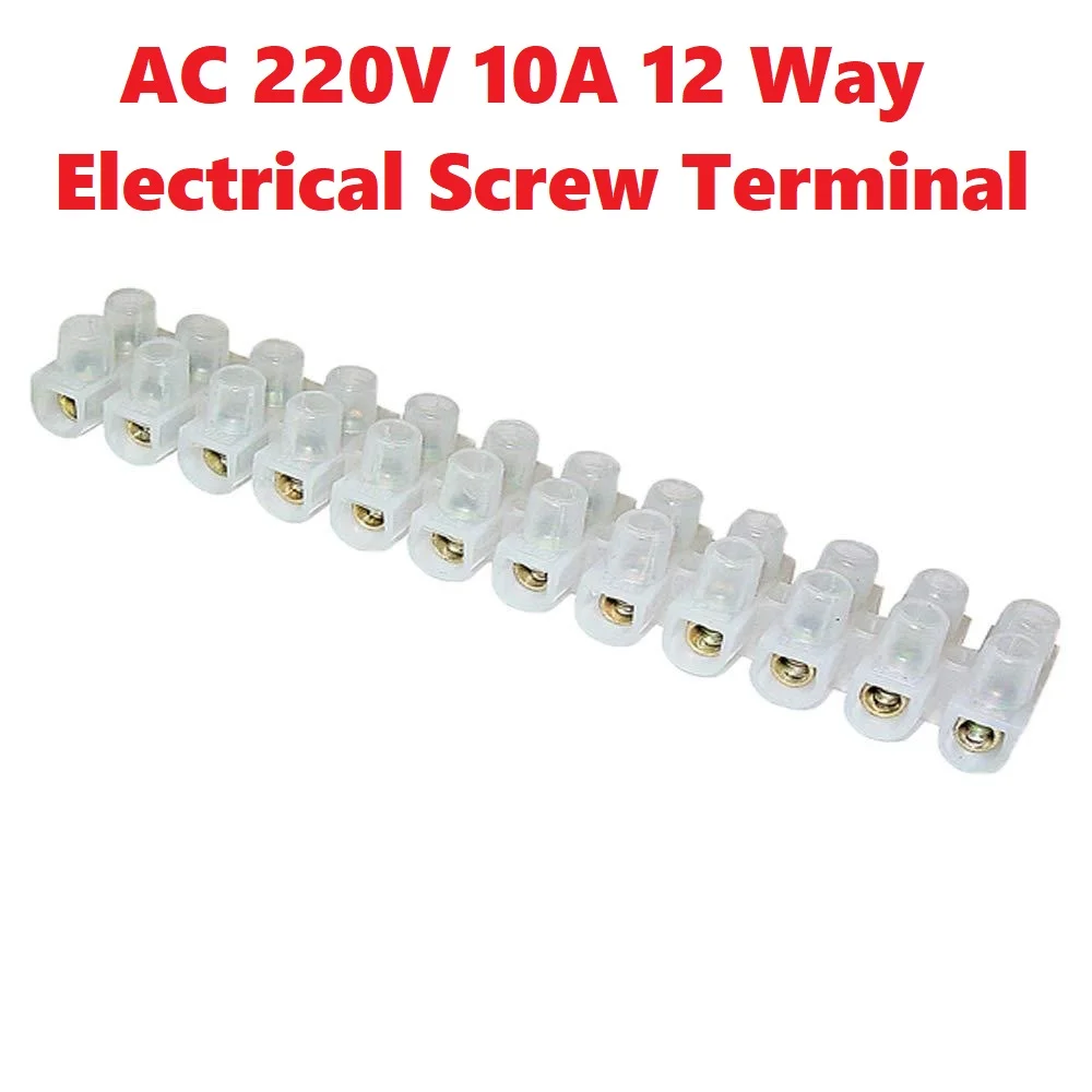 Buy 12 Way 10A Cable Connector Screw Terminal Block 220V