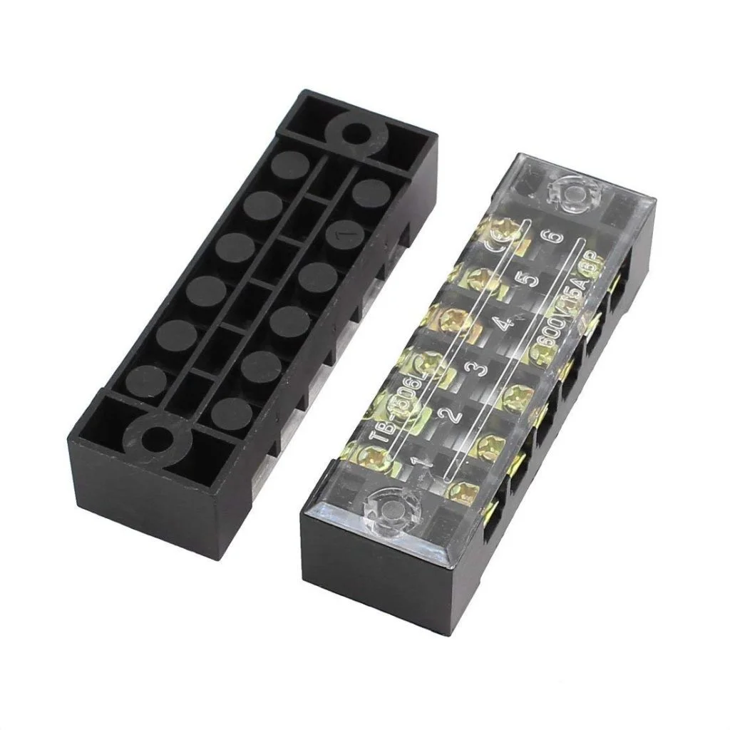 TB-1506 Terminal Block 6P 600V 15A Dual Row Screw Connector