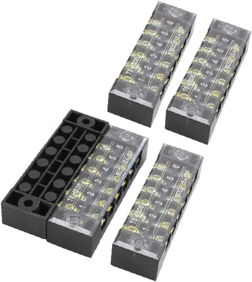 TB-1506 Terminal Block 6P 600V 15A Dual Row Screw Connector