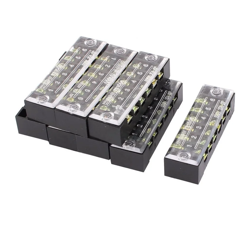 TB-1506 Terminal Block 6P 600V 15A Dual Row Screw Connector