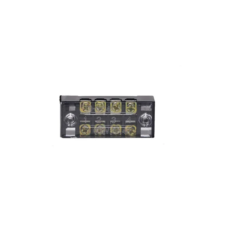 TB-1504 Terminal Block 4P 600V 15A Dual Row Screw Connector