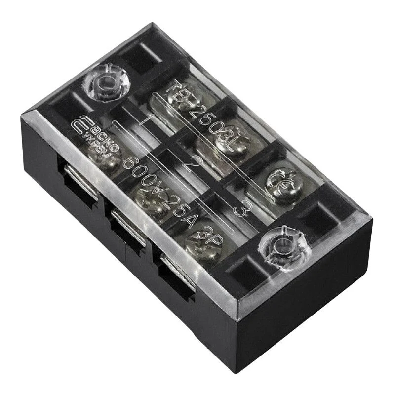 TB-2503 3P Terminal Block 600V 25A Dual Row Connector