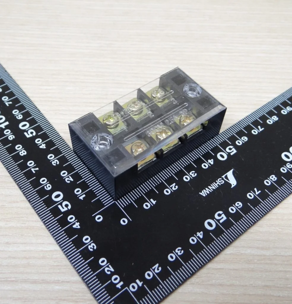 TB-2503 3P Terminal Block 600V 25A Dual Row Connector