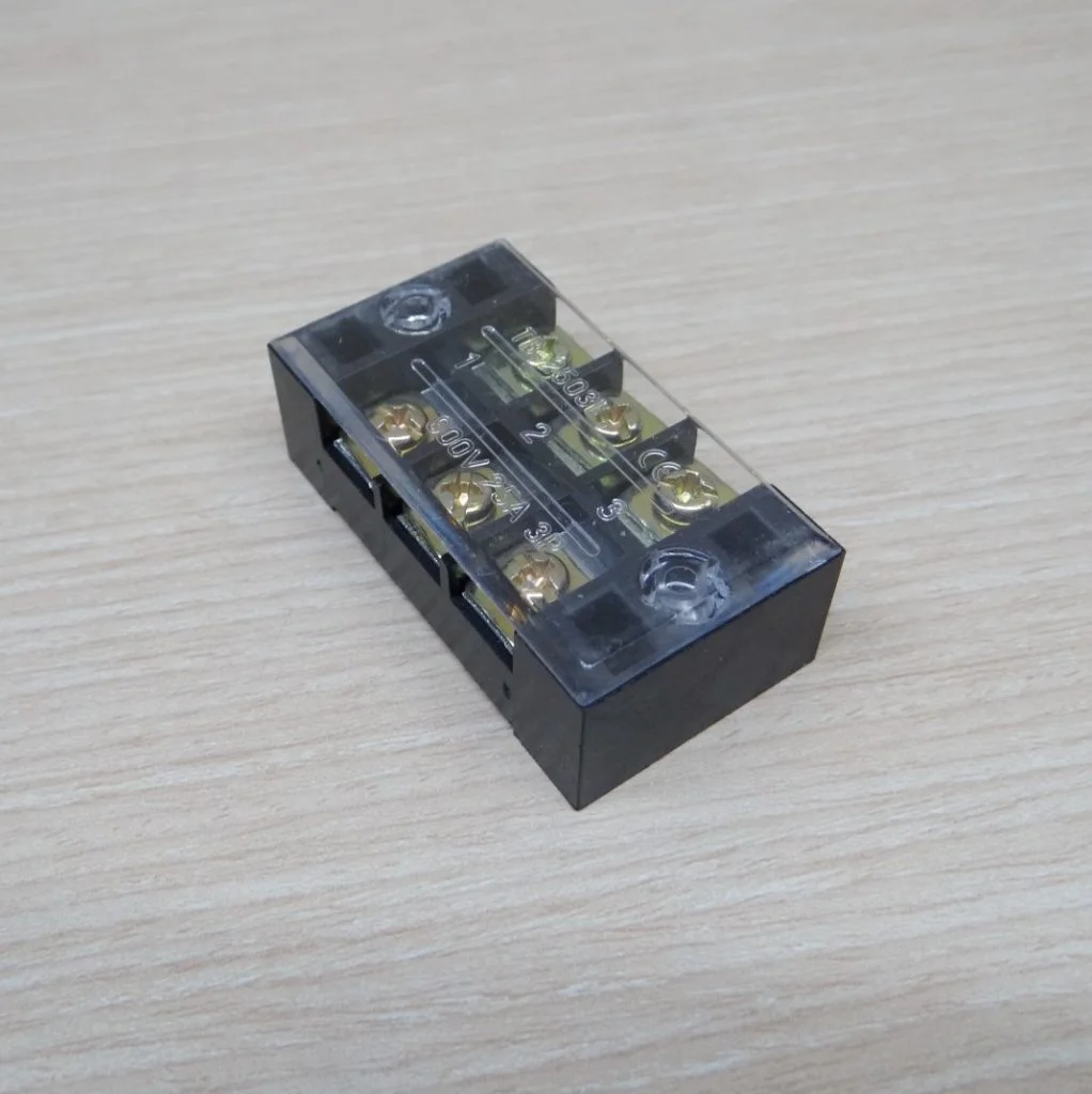 TB-2503 3P Terminal Block 600V 25A Dual Row Connector