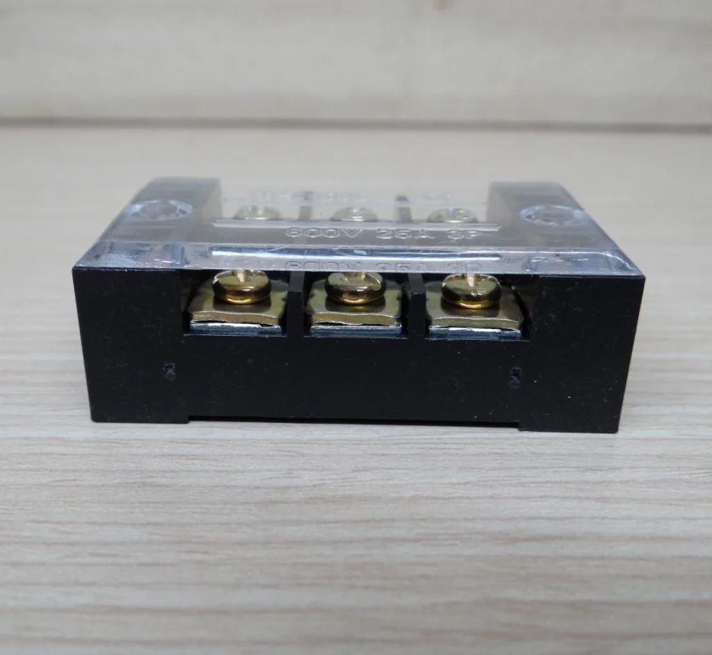 TB-2503 3P Terminal Block 600V 25A Dual Row Connector
