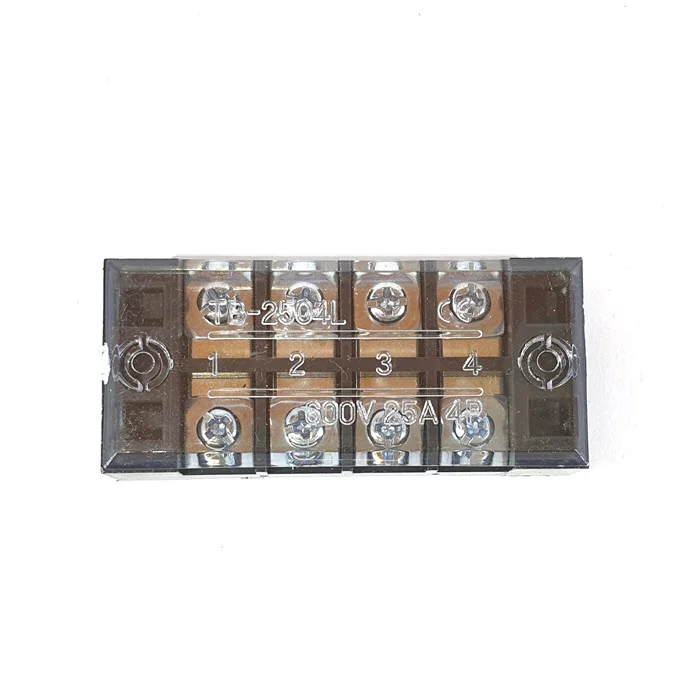 TB-2504 4P Terminal Block 600V 25A Dual Row Connector