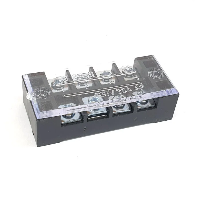 TB-2504 4P Terminal Block 600V 25A Dual Row Connector