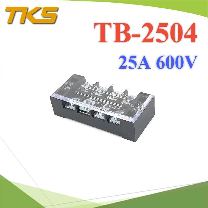 TB-2504 4P Terminal Block 600V 25A Dual Row Connector