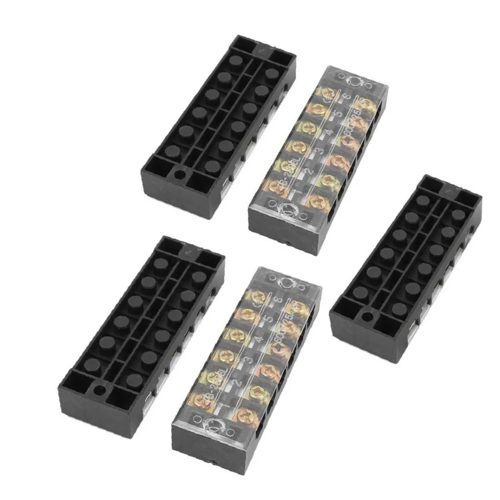 TB-2506 6P Terminal Block 600V 25A Dual Row Connector