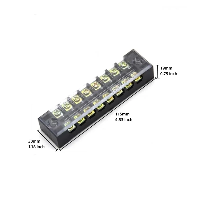 TB-2508 8P Terminal Block 600V 25A Dual Row Connector