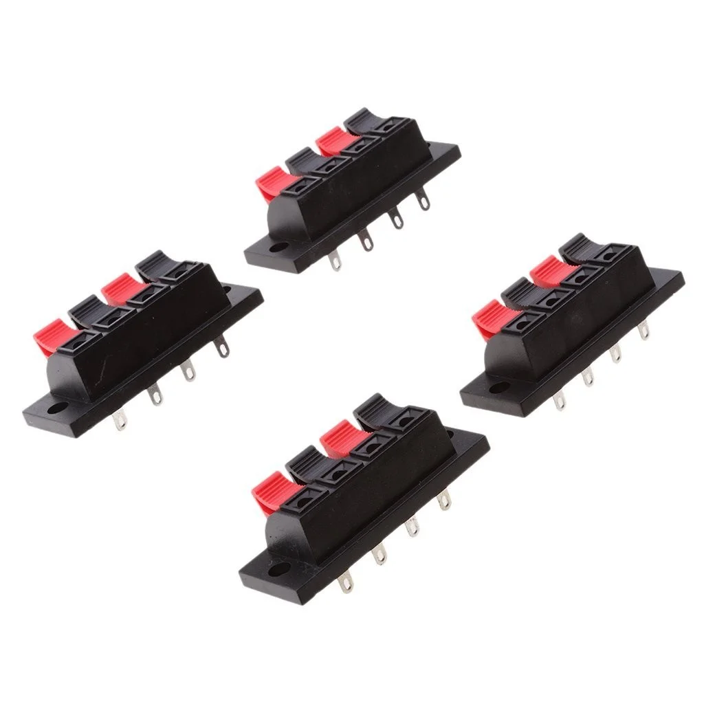 Buy 4-Way Speaker Terminal Block PCB Mount Push Release