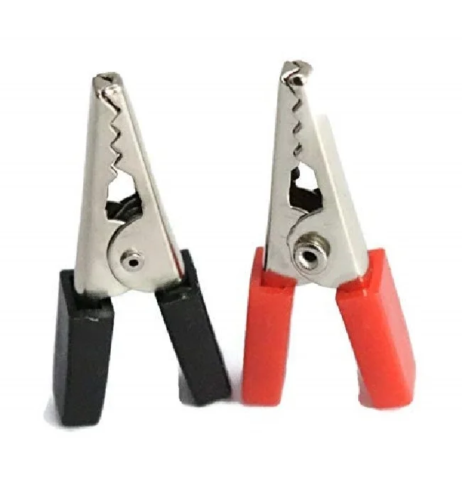 1Pair- 34mm Alligator Clip Red & Black Battery Cable Clamp