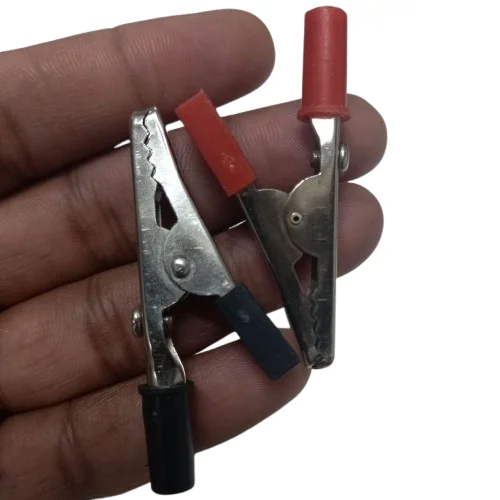 1Pair- 40mm Alligator Clip Red & Black Battery Test Clamp