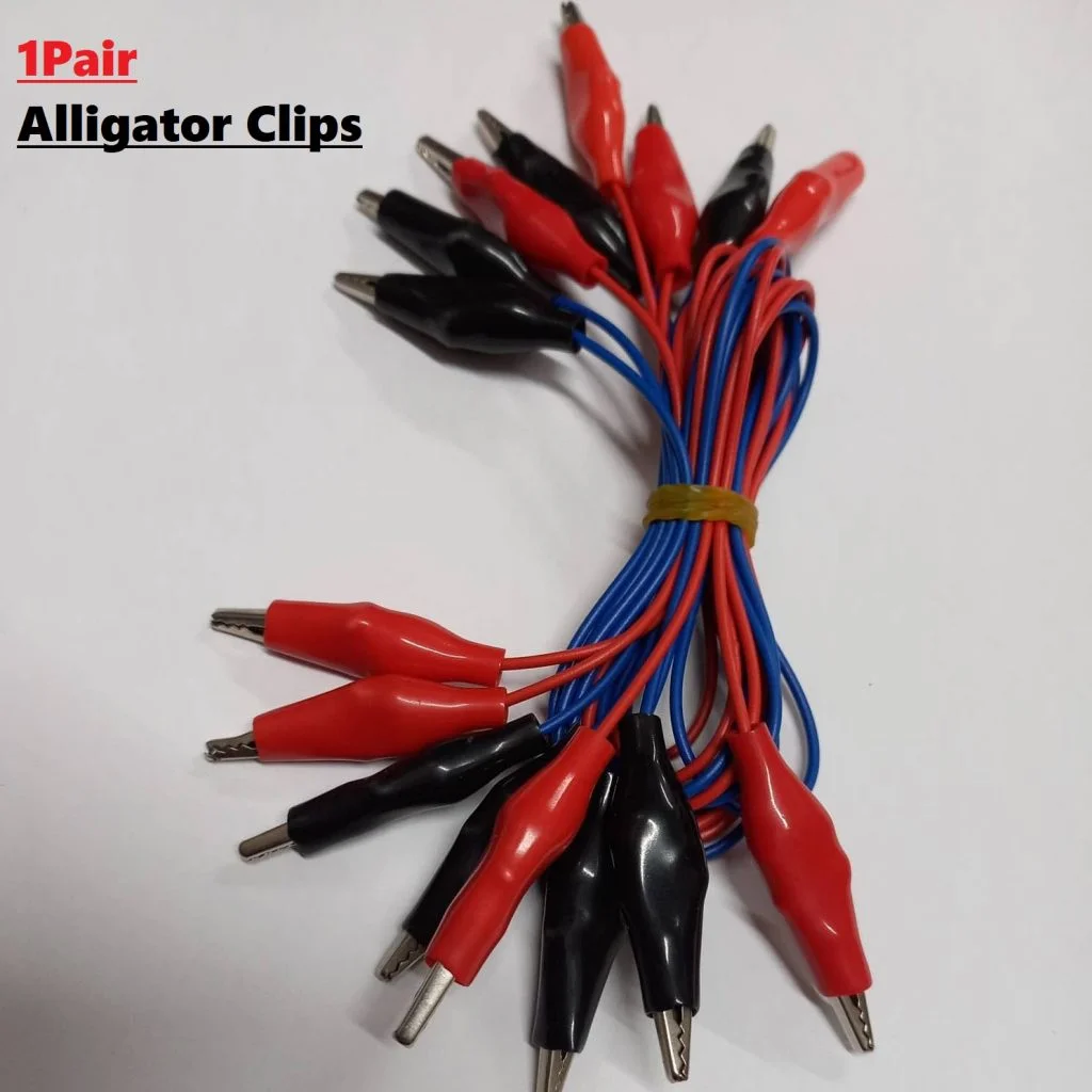 1Pair- 29mm Mini Battery Clips With 45cm Jumper Wire Cables
