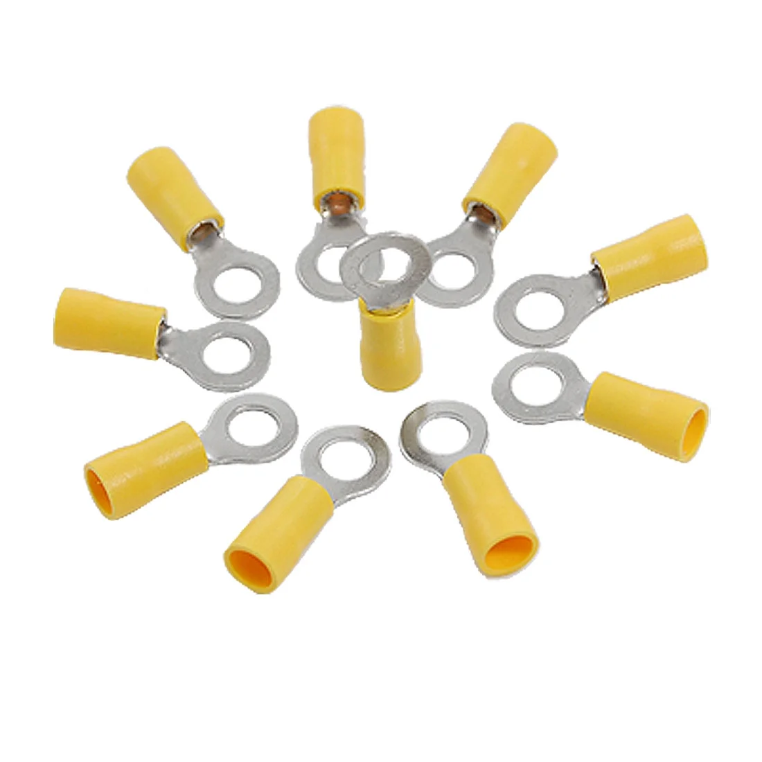Yellow Ring Terminal 14-12AWG Crimp Nylon Wire Lug 3.5-5mm