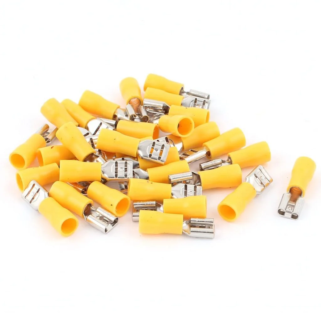 Yellow 55-250 Female 6.3mm Quick Disconnect 12-10AWG Lug