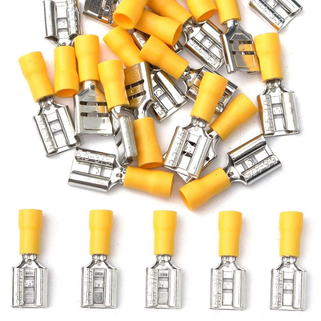 Yellow 55-250 Female 6.3mm Quick Disconnect 12-10AWG Lug