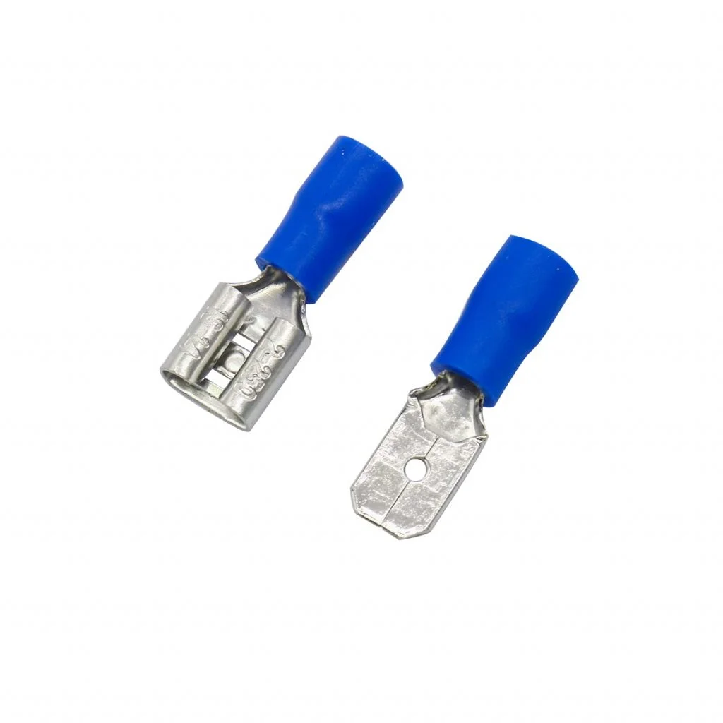 1Pair- Blue MDD2-250 Male & Female 6.3mm Quick Disconnect