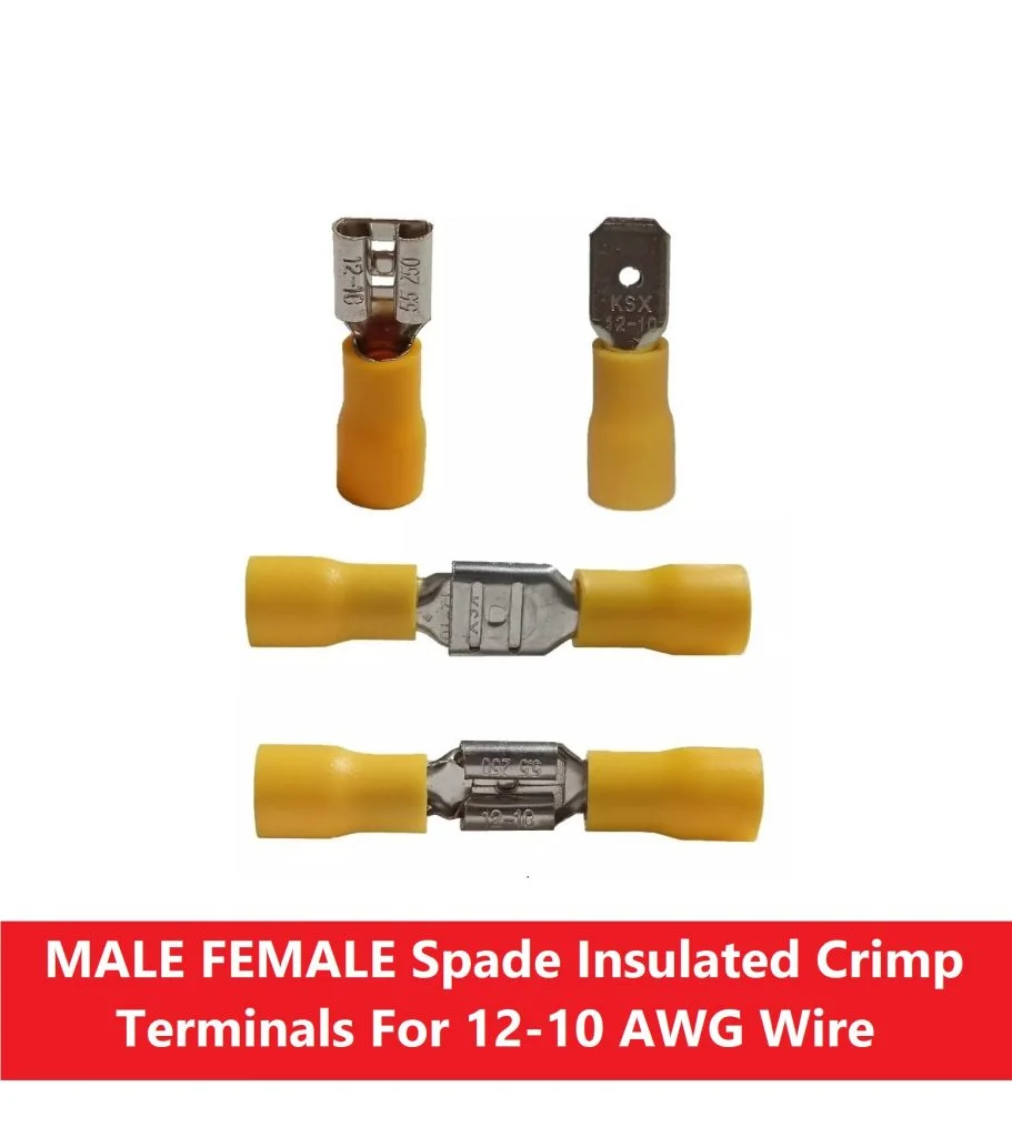 1Pair Yellow 55-250 Male & Female 6.3mm Quick Disconnect