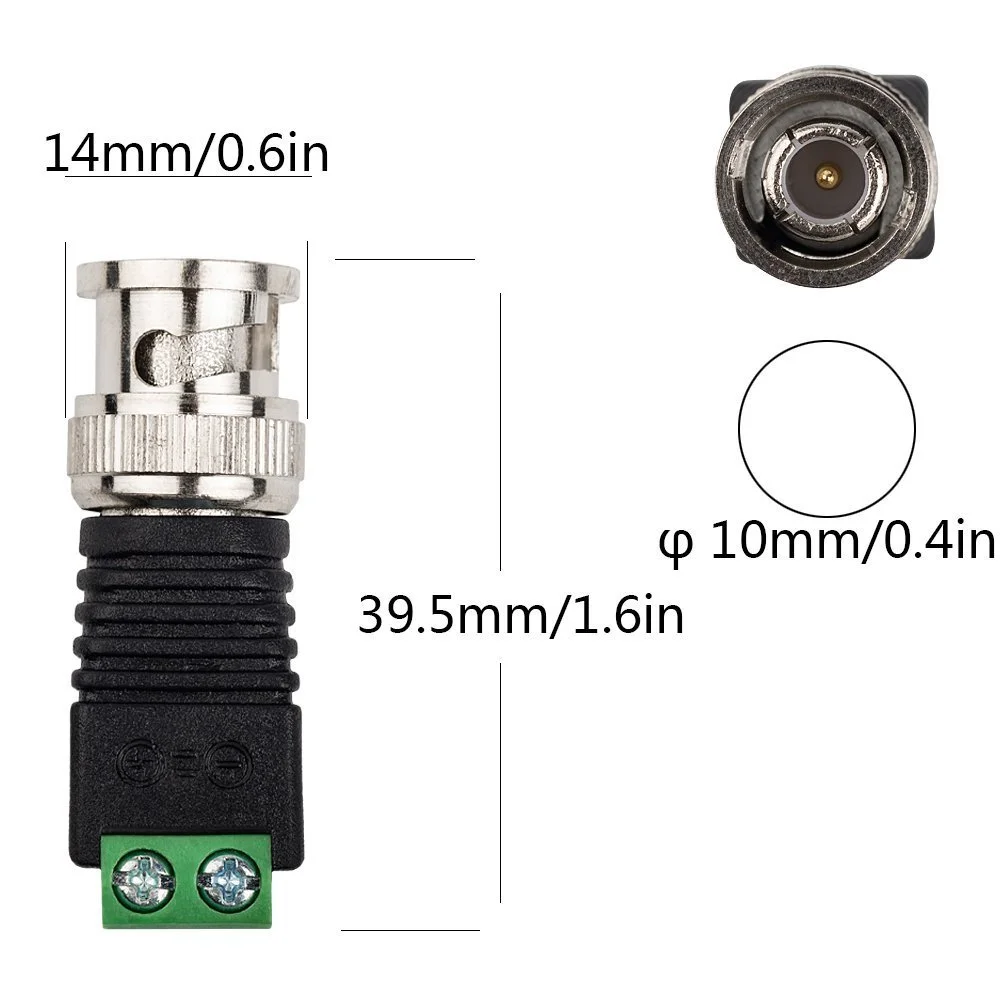 BNC 2 Pin Female Socket Barrel Type Connector Terminal