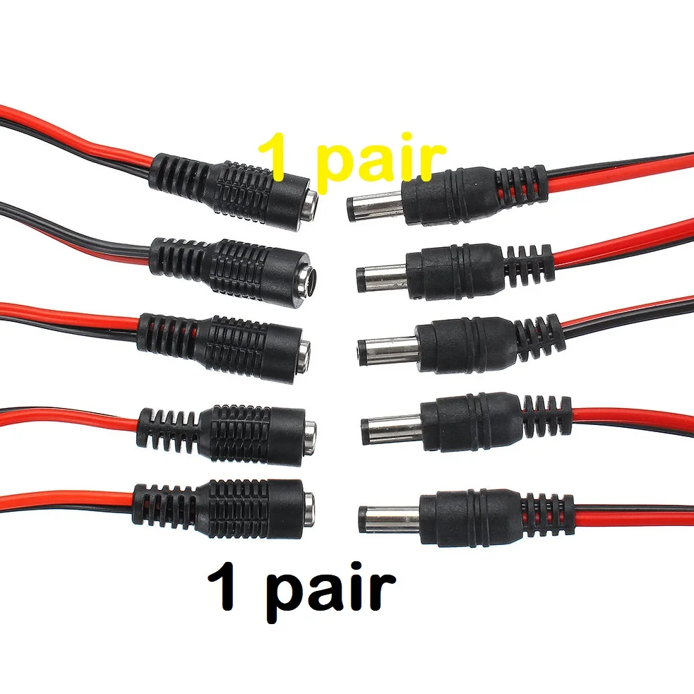 1Pair- 2.1mm DC Cable Male Female Connector Power Cable