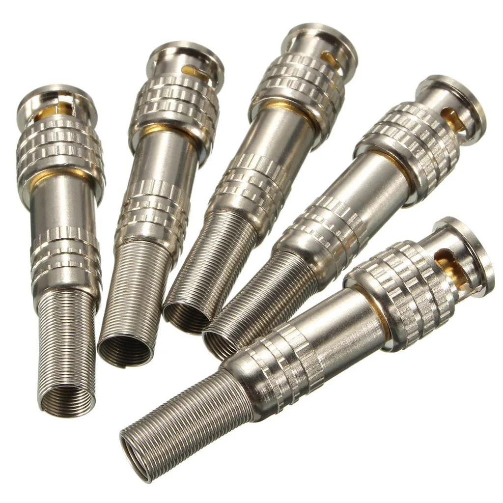 BNC Metal Steel Male Jack Spring Connector for CCTV DVR