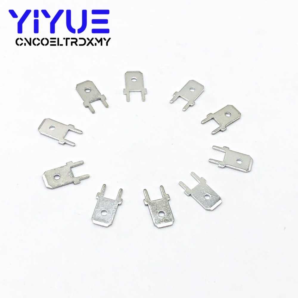 6.3mm Vertical PCB Crimp Spade Male Terminal Plug