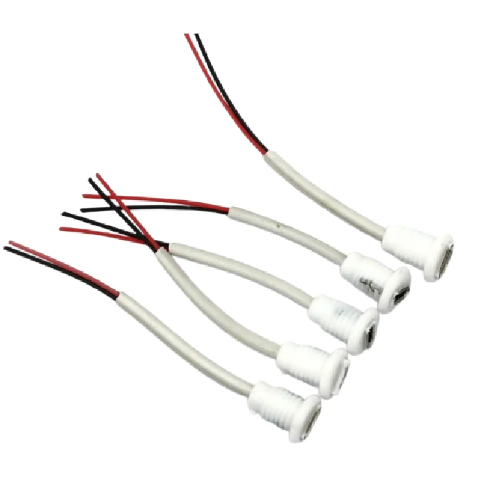 Micro USB Female Socket With Cable Panel Mount 2 Pin