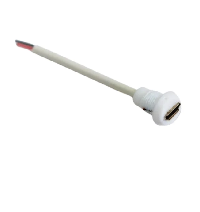 Micro USB Female Socket With Cable Panel Mount 2 Pin