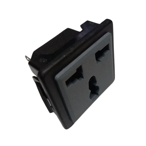 Black 3 Pin IPS Socket AC 220V Panel Mount UPS IPS Plug