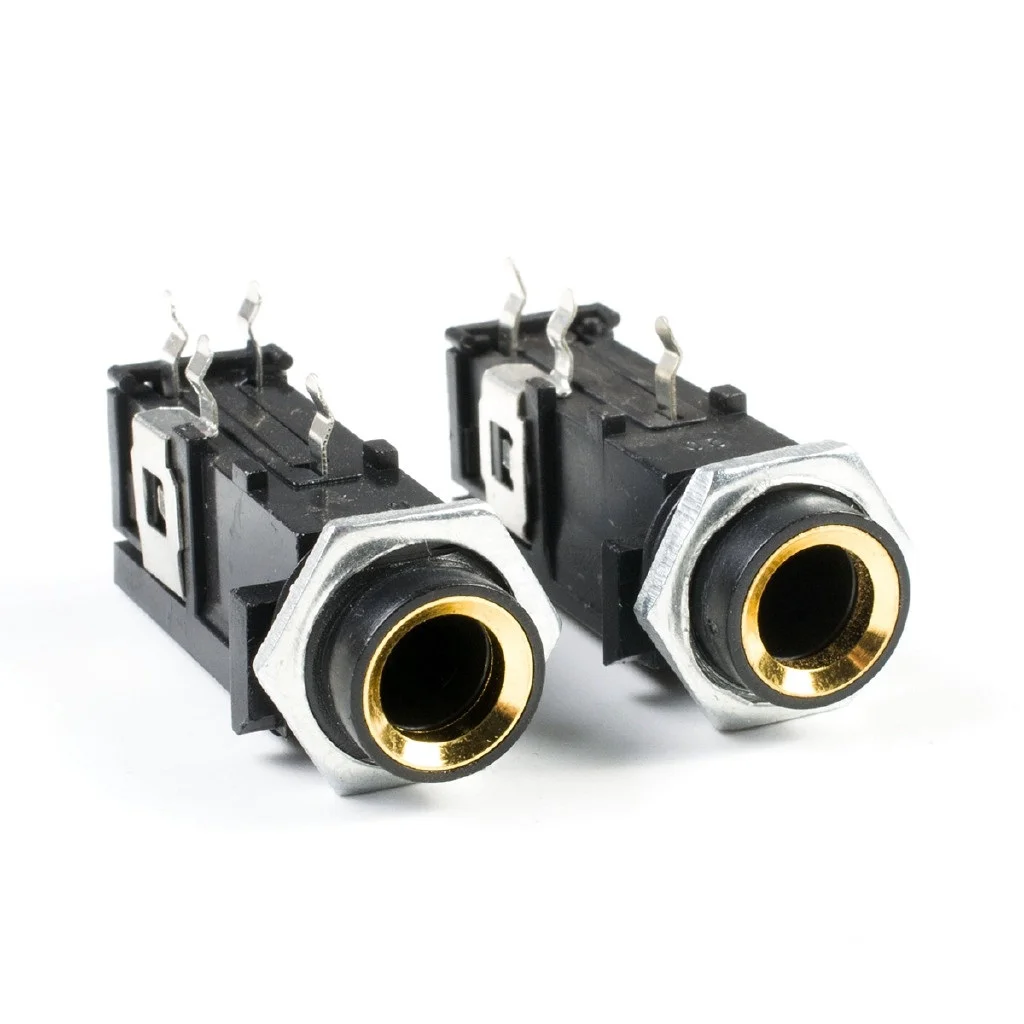 6.35mm Mono Plastic Female Audio Socket 3 Pin Jack
