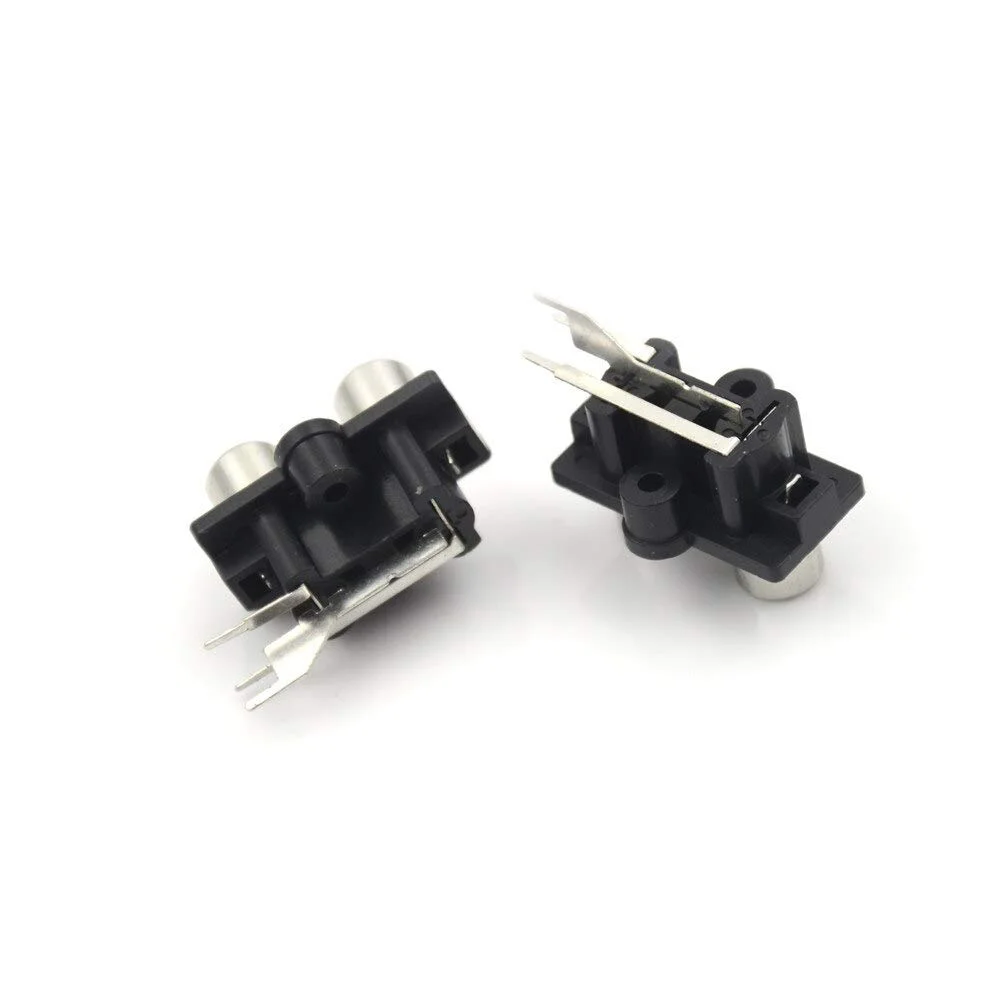 2 RCA Female Stereo AV Socket 2 Position PCB Mount