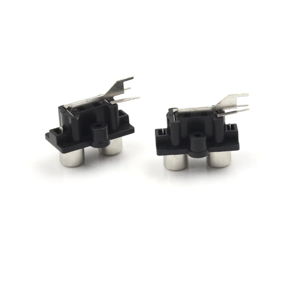 2 RCA Female Stereo AV Socket 2 Position PCB Mount