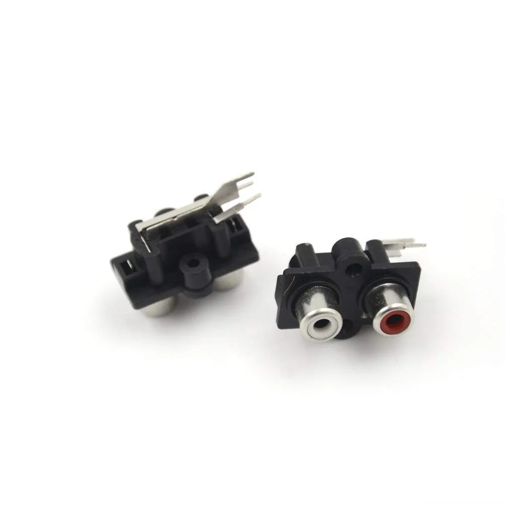 2 RCA Female Stereo AV Socket 2 Position PCB Mount