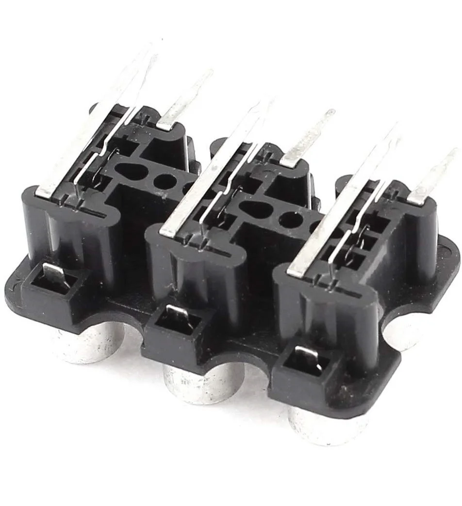 6 RCA Female AV Socket 6 Positions Stereo PCB Mount Jack