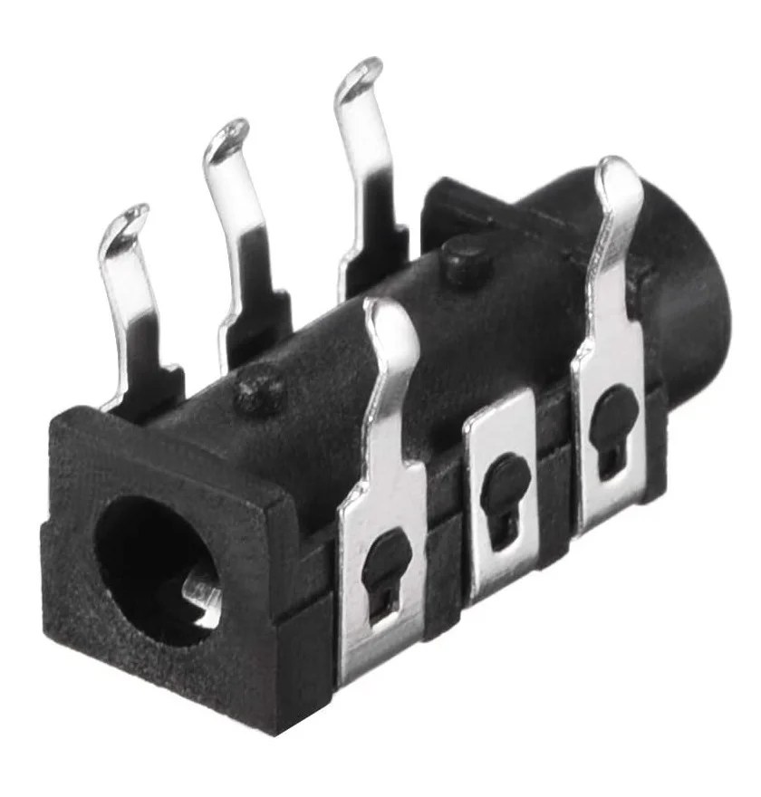 PJ-313C 5 Pin Female 3.5mm Headphone Socket PCB Mount