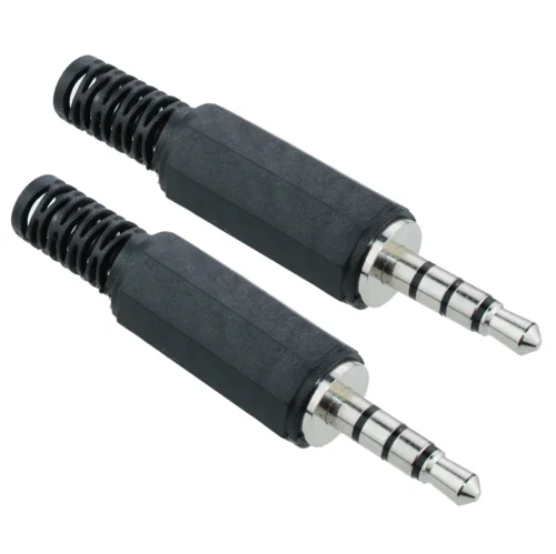 3.5mm 4 Pole Male Audio Jack Plug Plastic Stereo Connector