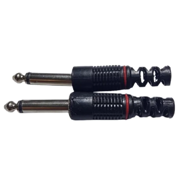6.35mm Male Audio Jack Mono Plastic Plug Mic Adapter