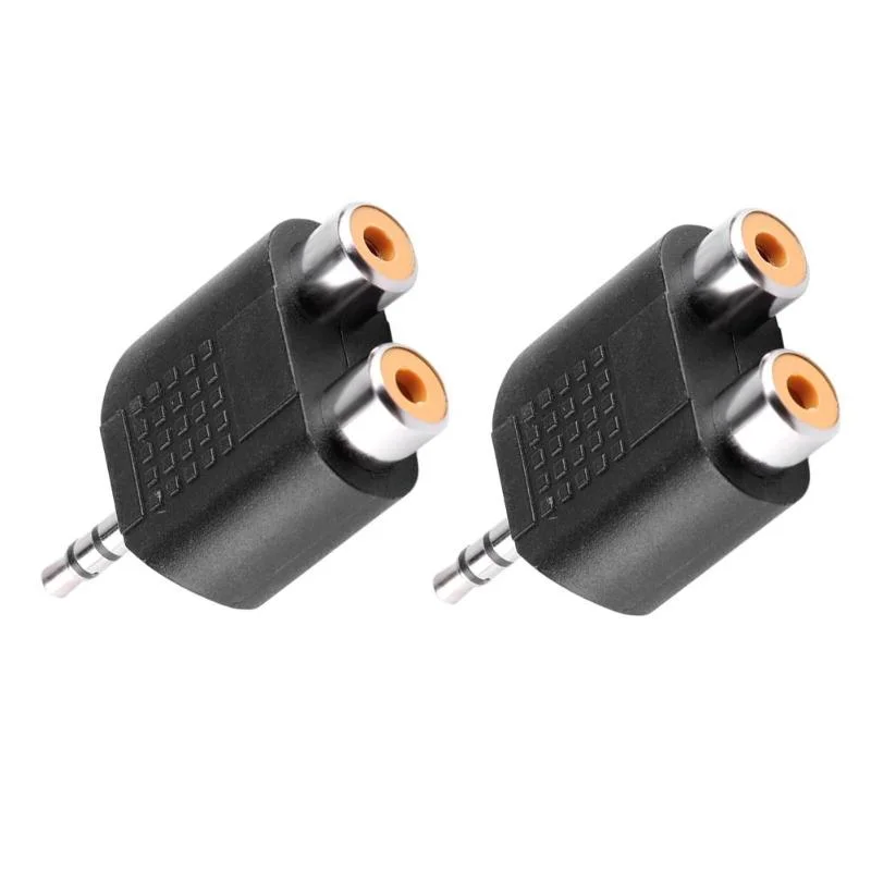 3.5mm Male To Dual RCA Female Y Splitter Audio Adapter