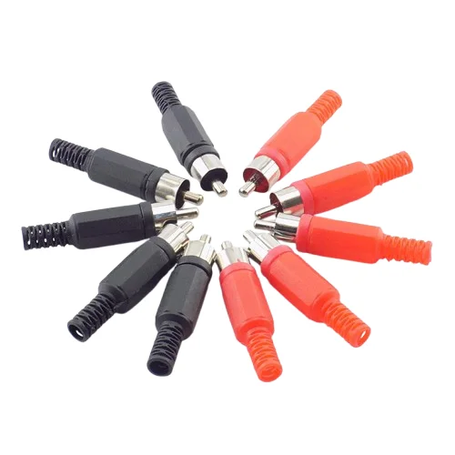 Buy RCA Male Plug Red Black Audio Video Cable Connectors